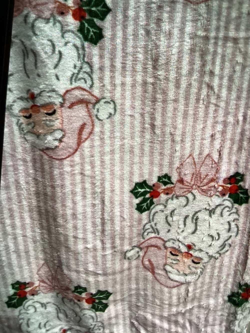New Merry and Jolly  Christmas Throw- Santa/ pink-60x70”